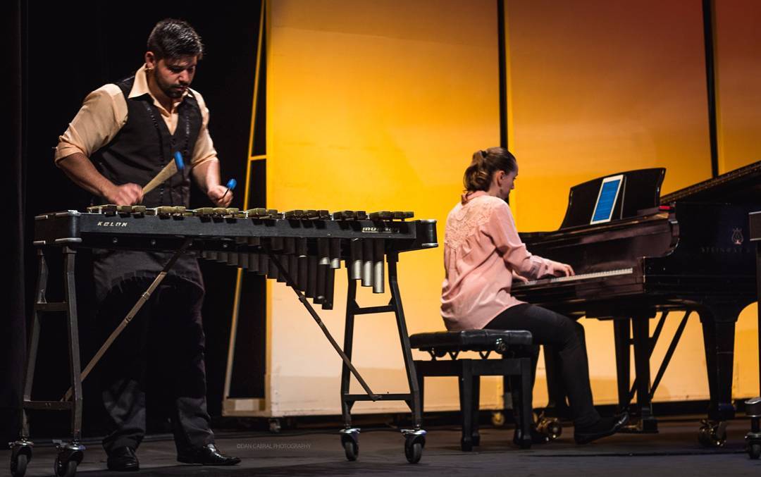 Teaching at the marimba