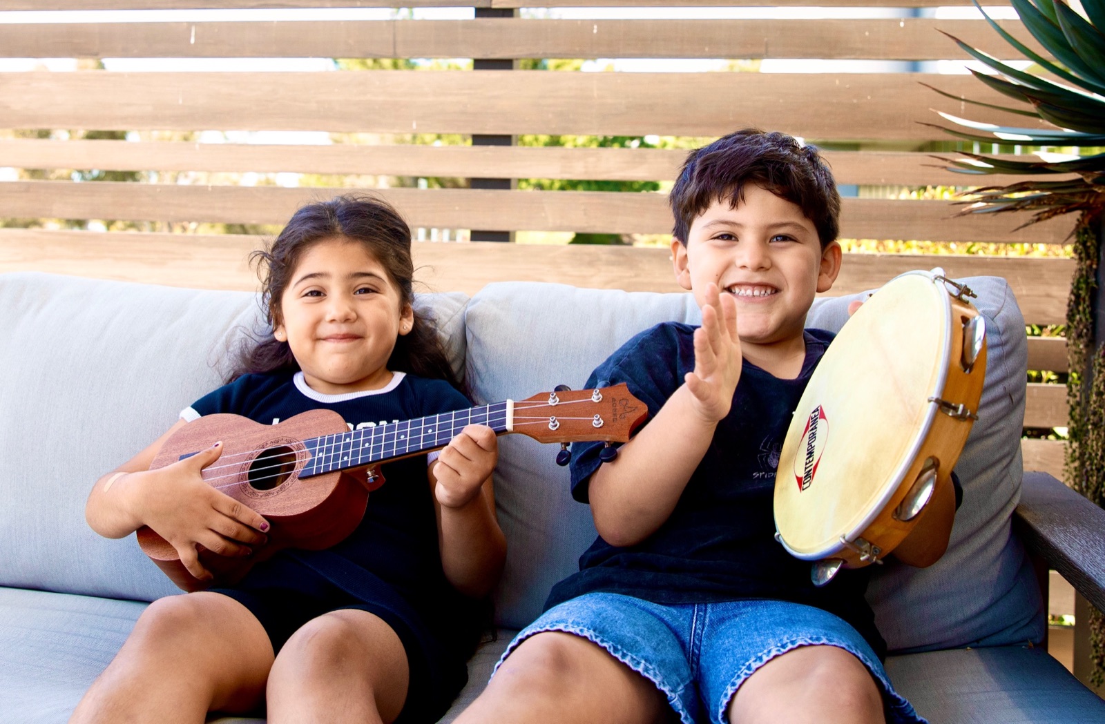 Two young students learning together